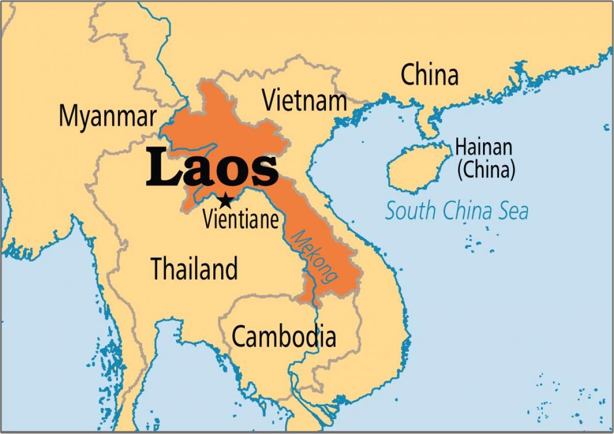 laos paese nella mappa del mondo