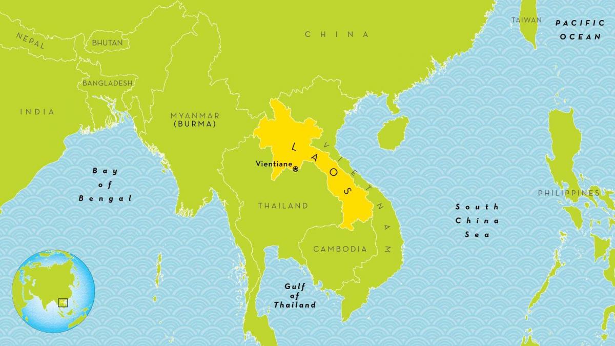 laos posizione sulla mappa del mondo