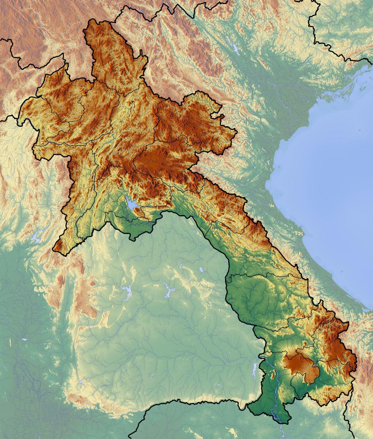 Mappa di laos topografica