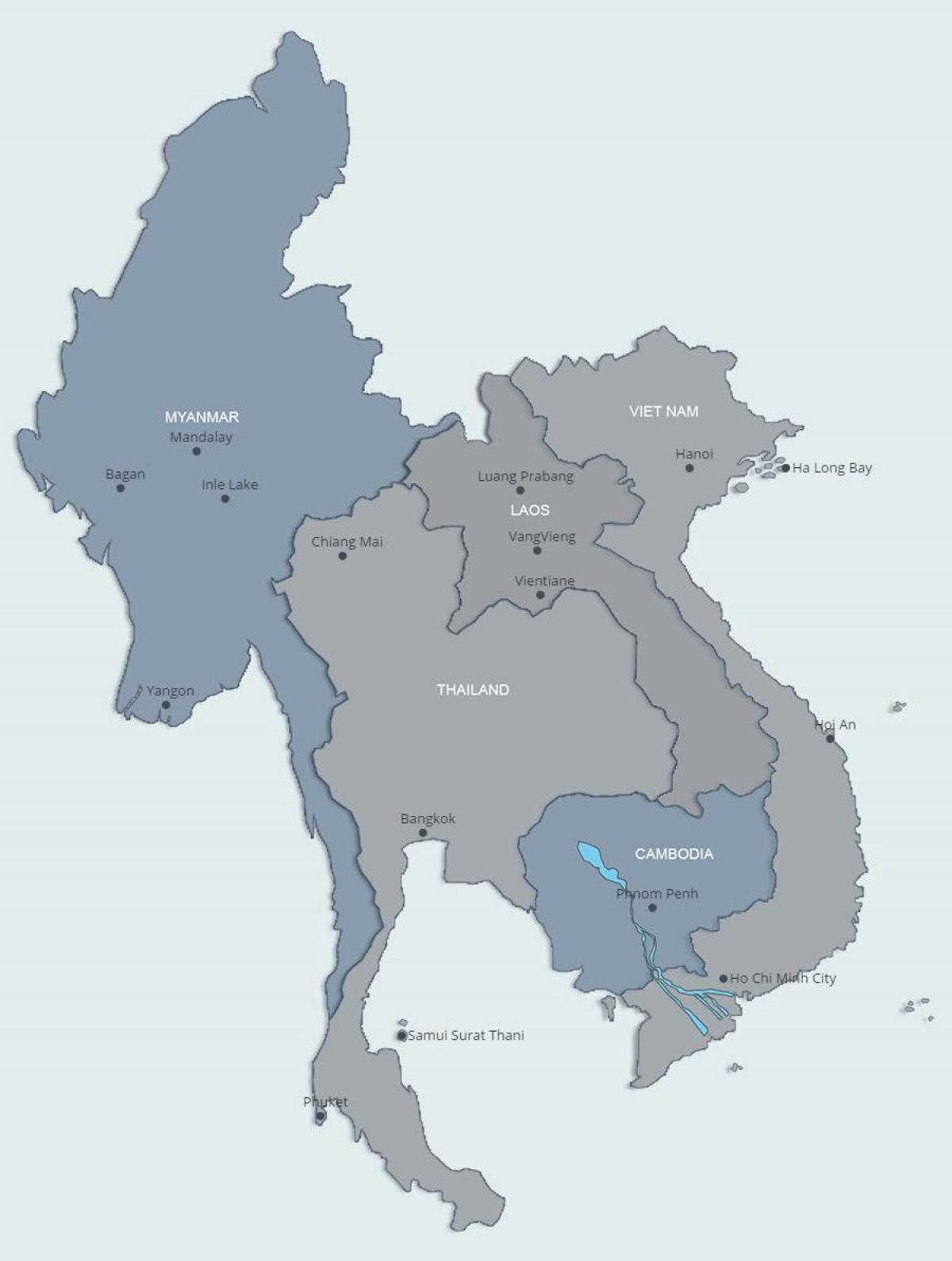 Mappa di laos settentrionale