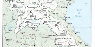 Laos mappa con le città