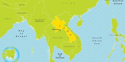 Laos posizione sulla mappa del mondo