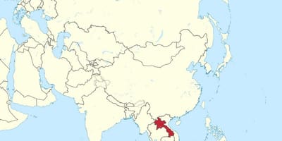 Mappa di laos, asia